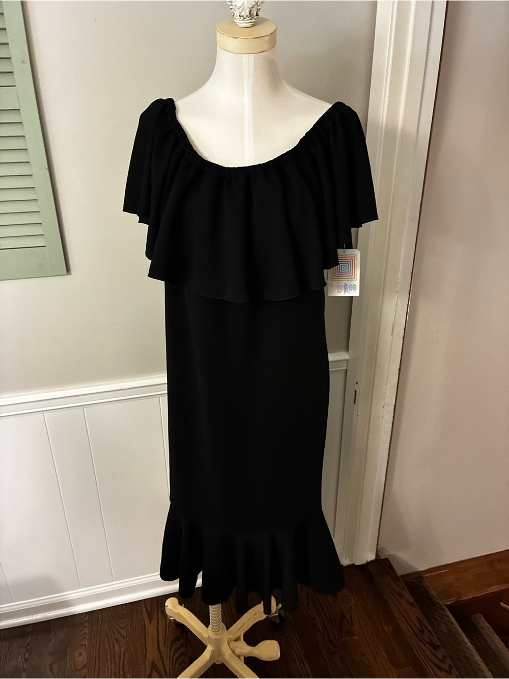 LuLaRoe Black CiCi Maxi Dress with Ruffle Hem